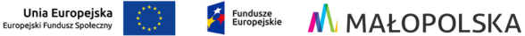 logo EFS, logo Funduszy Europejskich i logo Małopolski