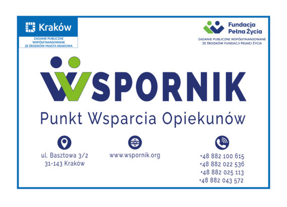 Wspornik - punkt wsparcia opiekunów to zadanie publiczne współfinansowane ze środków FPŻ i miasta Krakowa